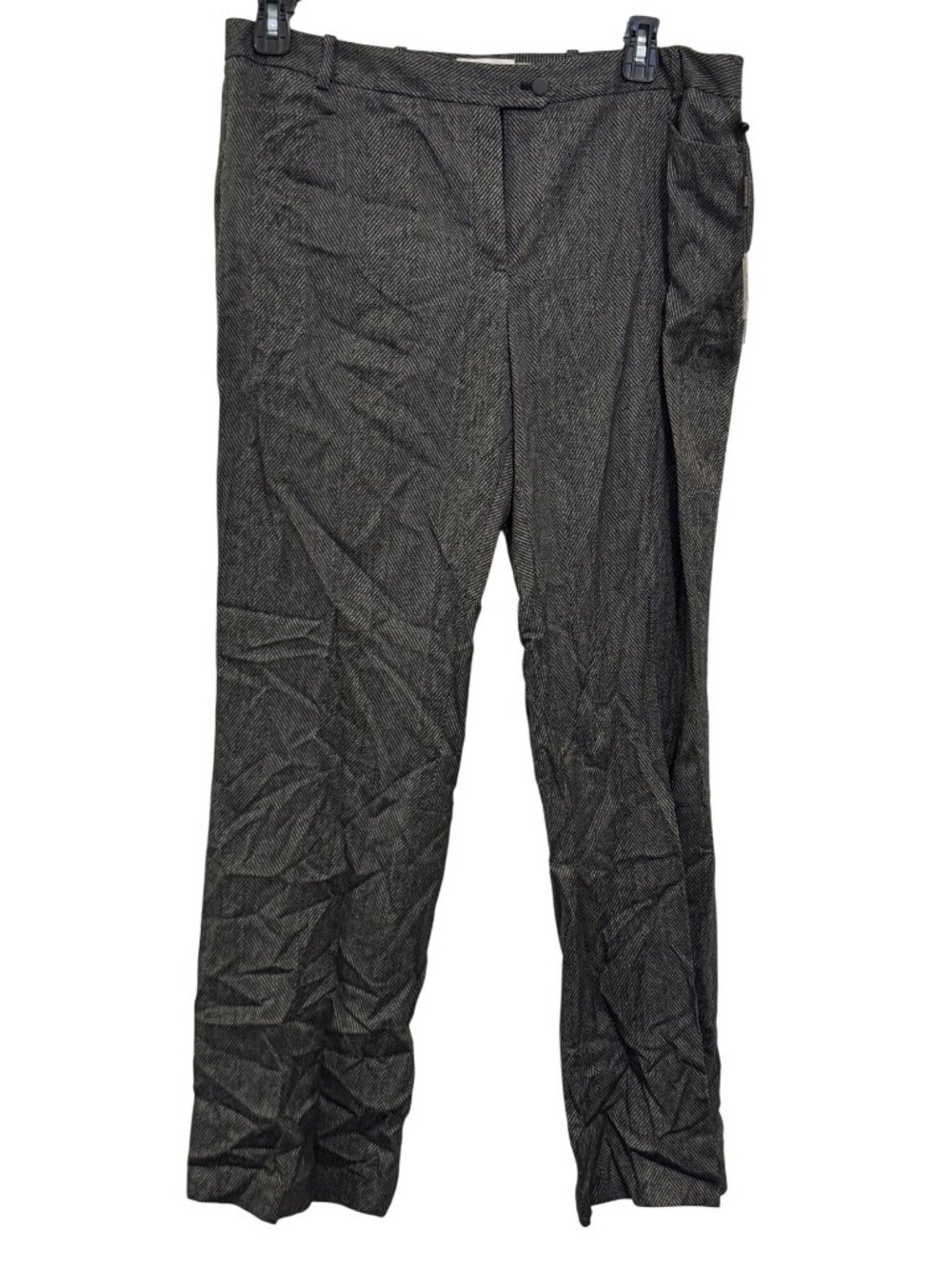Calvin Klein Womens Modern Fit Herringbone Dress Pants Size 14 Black & White New